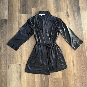 Victorias Secret Black Satin Robe